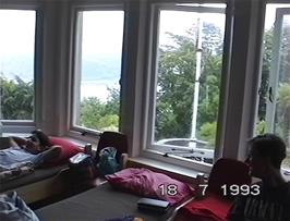 Matthew Hamlyn-White and Jeremy Ford, in our huge dormitory at Salcombe YH
